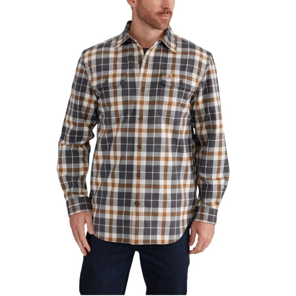 CARHARTT Hubbard Original Fit Plaid Flannel Shirt Heavy Work Wear Casual Size XL